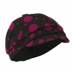 Jeanne Simmons Girl's Polka Dots Elastic Cabby Cap -Adams Shop ka002nb fuchsia 4