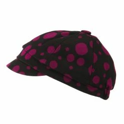 Jeanne Simmons Girl's Polka Dots Elastic Cabby Cap -Adams Shop ka002nb fuchsia 5