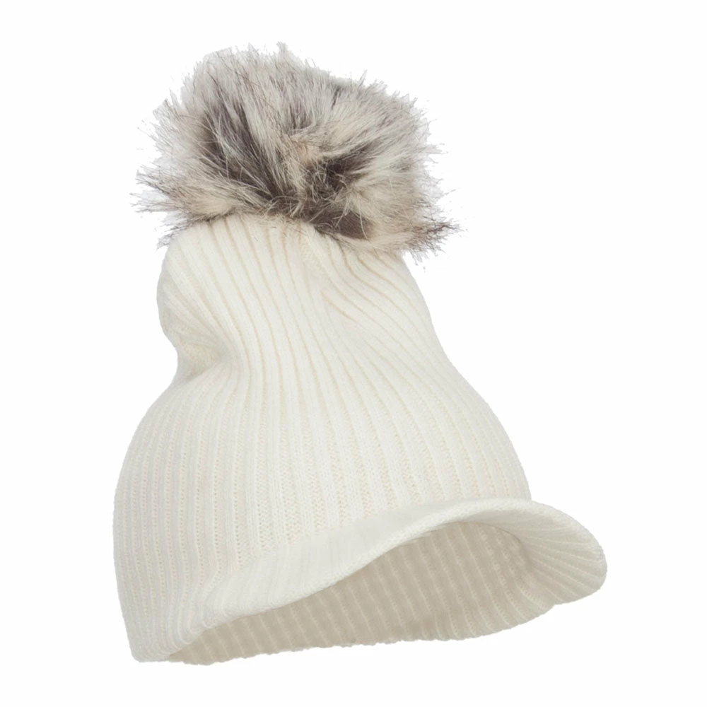 Hatiya Pom Pom Knit Brim Beanie 11 Hatiya Pom Pom Knit Brim Beanie - Image 9
