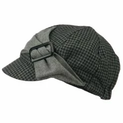 Jeanne Simmons Karly 6 Panel Herringbone Rectangle Buckle Cabbie Cap -Adams Shop kh001cb grey 5