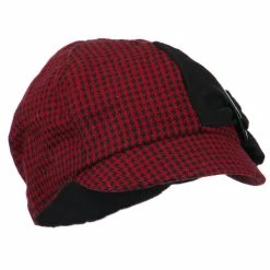 Jeanne Simmons Karly 6 Panel Herringbone Rectangle Buckle Cabbie Cap -Adams Shop kh002cb red 4