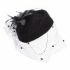 Jeanne Simmons Lace And Feather Wool Pillbox 1 Jeanne Simmons Lace And Feather Wool Pillbox -Adams Shop kl001df black 1