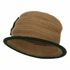 Jeanne Simmons Women's Flower Boiled Wool Bucket Hat -Adams Shop kn003bh brown black 1