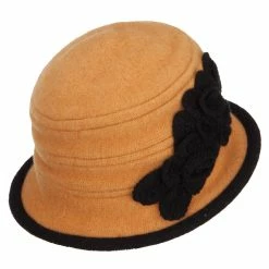 Jeanne Simmons Women's Flower Boiled Wool Bucket Hat -Adams Shop kn005bh yellow black 3