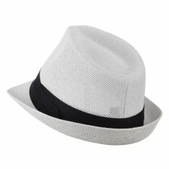 Hatiya Kid's Paper Straw Black Band Fedora -Adams Shop kp002cf white 2