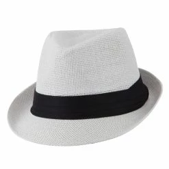 Hatiya Paper Straw Black Band Baby Fedora 36 Hatiya Paper Straw Black Band Baby Fedora -Adams Shop kp002cf white 5 1