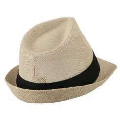Hatiya Kid's Paper Straw Black Band Fedora -Adams Shop kp003cf tan 3