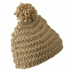 Hatiya Knit Short Beanie Hat With Pom Pom -Adams Shop kp003ps 3