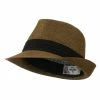 Hatiya Kid's Paper Straw Black Band Fedora 2 Hatiya Kid's Paper Straw Black Band Fedora -Adams Shop kp004cf brown 1