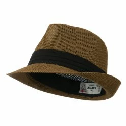 Hatiya Kid's Paper Straw Black Band Fedora