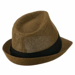 Hatiya Kid's Paper Straw Black Band Fedora -Adams Shop kp004cf brown 3