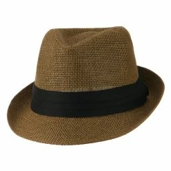 Hatiya Kid's Paper Straw Black Band Fedora -Adams Shop kp004cf brown 5