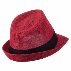 Hatiya Kid's Paper Straw Black Band Fedora -Adams Shop kp006cf red 3