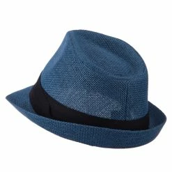 Hatiya Kid's Paper Straw Black Band Fedora -Adams Shop kp007cf navy 2