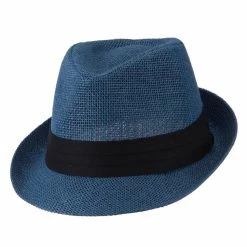 Hatiya Kid's Paper Straw Black Band Fedora -Adams Shop kp007cf navy 5