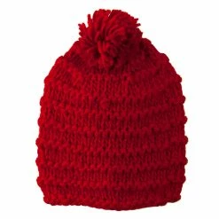 Hatiya Knit Short Beanie Hat With Pom Pom -Adams Shop kp007ps 5