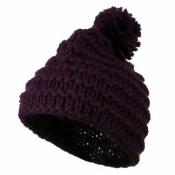 Hatiya Knit Short Beanie Hat With Pom Pom -Adams Shop kp008ps 1