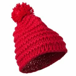 Hatiya Knit Short Beanie Hat With Pom Pom -Adams Shop kp009ps 4