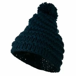 Hatiya Knit Short Beanie Hat With Pom Pom -Adams Shop kp010ps 1
