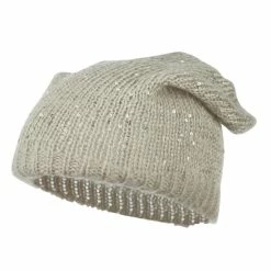 Something Special Knit Tam Beanie With Sequin 37 Something Special Knit Tam Beanie With Sequin -Adams Shop kt001bd lt grey 1