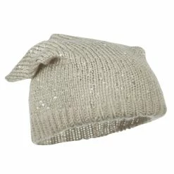 Something Special Knit Tam Beanie With Sequin 40 Something Special Knit Tam Beanie With Sequin -Adams Shop kt001bd lt grey 4