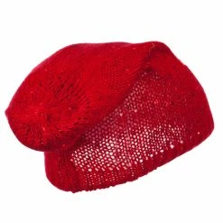 Something Special Knit Tam Beanie With Sequin 44 Something Special Knit Tam Beanie With Sequin -Adams Shop kt002bd red 3