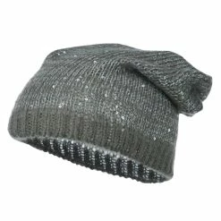 Something Special Knit Tam Beanie With Sequin 32 Something Special Knit Tam Beanie With Sequin -Adams Shop kt005bd dk grey 1