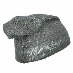 Something Special Knit Tam Beanie With Sequin 34 Something Special Knit Tam Beanie With Sequin -Adams Shop kt005bd dk grey 3