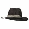Something Special Ladies Paper Straw Rhinestone Band Panama Fedora Hat -Adams Shop la001pe black 1