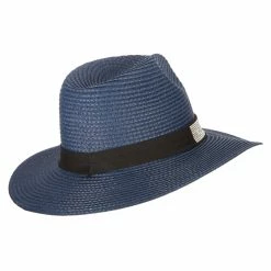 Something Special Ladies Paper Straw Rhinestone Band Panama Fedora Hat 44 Something Special Ladies Paper Straw Rhinestone Band Panama Fedora Hat -Adams Shop la003pe navy 3