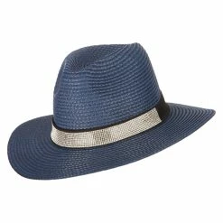 Something Special Ladies Paper Straw Rhinestone Band Panama Fedora Hat 46 Something Special Ladies Paper Straw Rhinestone Band Panama Fedora Hat -Adams Shop la003pe navy 5