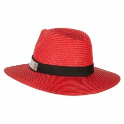 Something Special Ladies Paper Straw Rhinestone Band Panama Fedora Hat 53 Something Special Ladies Paper Straw Rhinestone Band Panama Fedora Hat -Adams Shop la005pe red 2