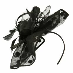 Something Special Polka Dot Sinamay Fascinator -Adams Shop lb001df black 1 2