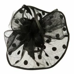 Something Special Polka Dot Sinamay Fascinator -Adams Shop lb001df black 2 2