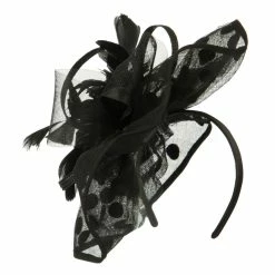 Something Special Polka Dot Sinamay Fascinator -Adams Shop lb001df black 4 2