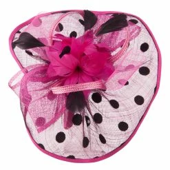 Something Special Polka Dot Sinamay Fascinator -Adams Shop lb002df magenta 3 1