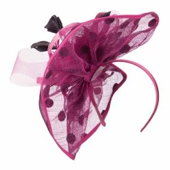 Something Special Polka Dot Sinamay Fascinator -Adams Shop lb002df magenta 4 1