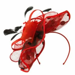 Something Special Polka Dot Sinamay Fascinator -Adams Shop lb004df red 1 1