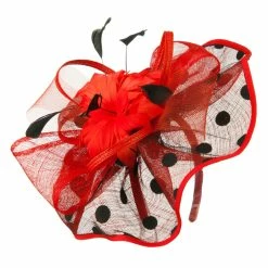 Something Special Polka Dot Sinamay Fascinator -Adams Shop lb004df red 2 1