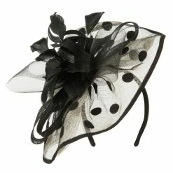 Something Special Polka Dot Sinamay Fascinator -Adams Shop lb005df white 2 1