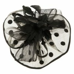 Something Special Polka Dot Sinamay Fascinator -Adams Shop lb005df white 3 1