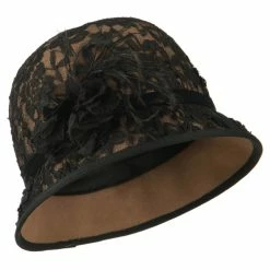Jeanne Simmons Women's Laced Flower Accent Felt Cloche