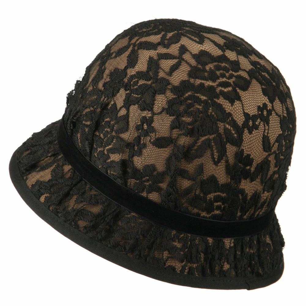 Jeanne Simmons Women's Laced Flower Accent Felt Cloche 5 Jeanne Simmons Women's Laced Flower Accent Felt Cloche - Image 3