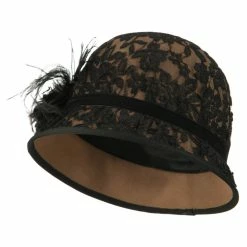 Jeanne Simmons Women's Laced Flower Accent Felt Cloche 10 Jeanne Simmons Women's Laced Flower Accent Felt Cloche -Adams Shop lc001cl camel black 4