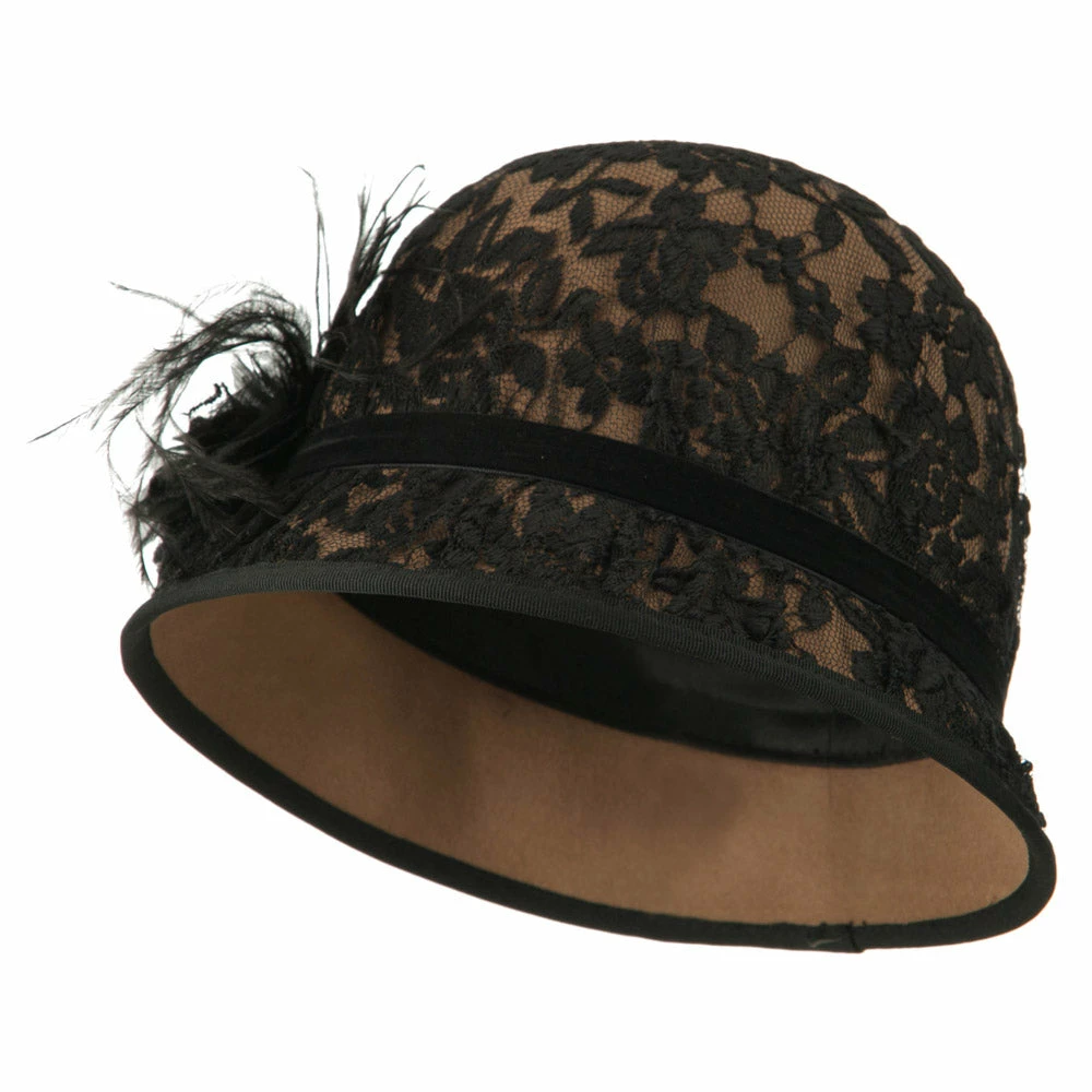 Jeanne Simmons Women's Laced Flower Accent Felt Cloche 6 Jeanne Simmons Women's Laced Flower Accent Felt Cloche - Image 4