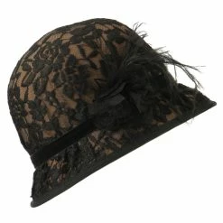 Jeanne Simmons Women's Laced Flower Accent Felt Cloche 11 Jeanne Simmons Women's Laced Flower Accent Felt Cloche -Adams Shop lc001cl camel black 5