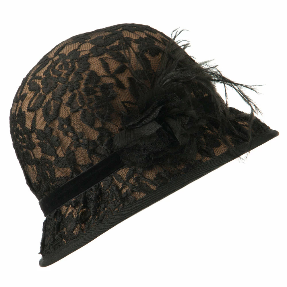 Jeanne Simmons Women's Laced Flower Accent Felt Cloche 7 Jeanne Simmons Women's Laced Flower Accent Felt Cloche - Image 5