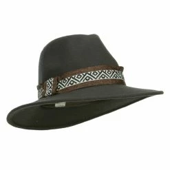 Jeanne Simmons Women's Large Brim Tribal Wool Fedora -Adams Shop ld002cf grey 1 2