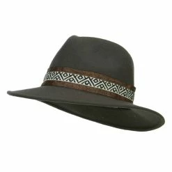 Jeanne Simmons Women's Large Brim Tribal Wool Fedora -Adams Shop ld002cf grey 4 1
