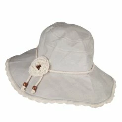 Jeanne Simmons Rose Floral Laced Crushable Hat -Adams Shop ld003cr grey 2 1